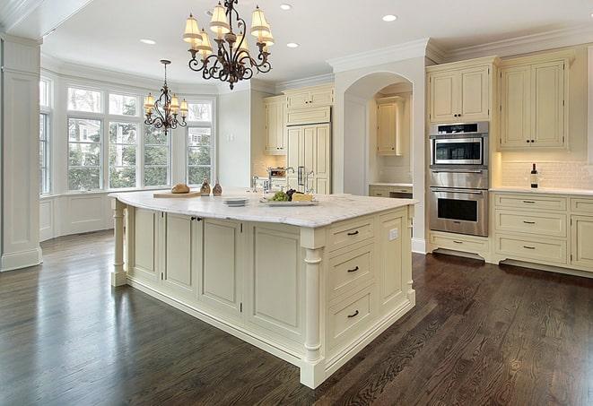 elegant laminate floors in a classic dining room in Colgate WI